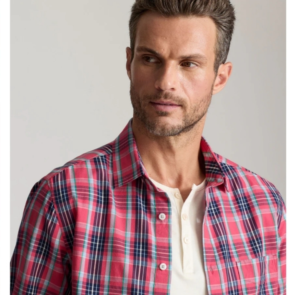UNTUCKit Plaid Button-up Classic Shirt‎ Santa Barbra Tall Regular Red Men Sz 3XL - Picture 3 of 13